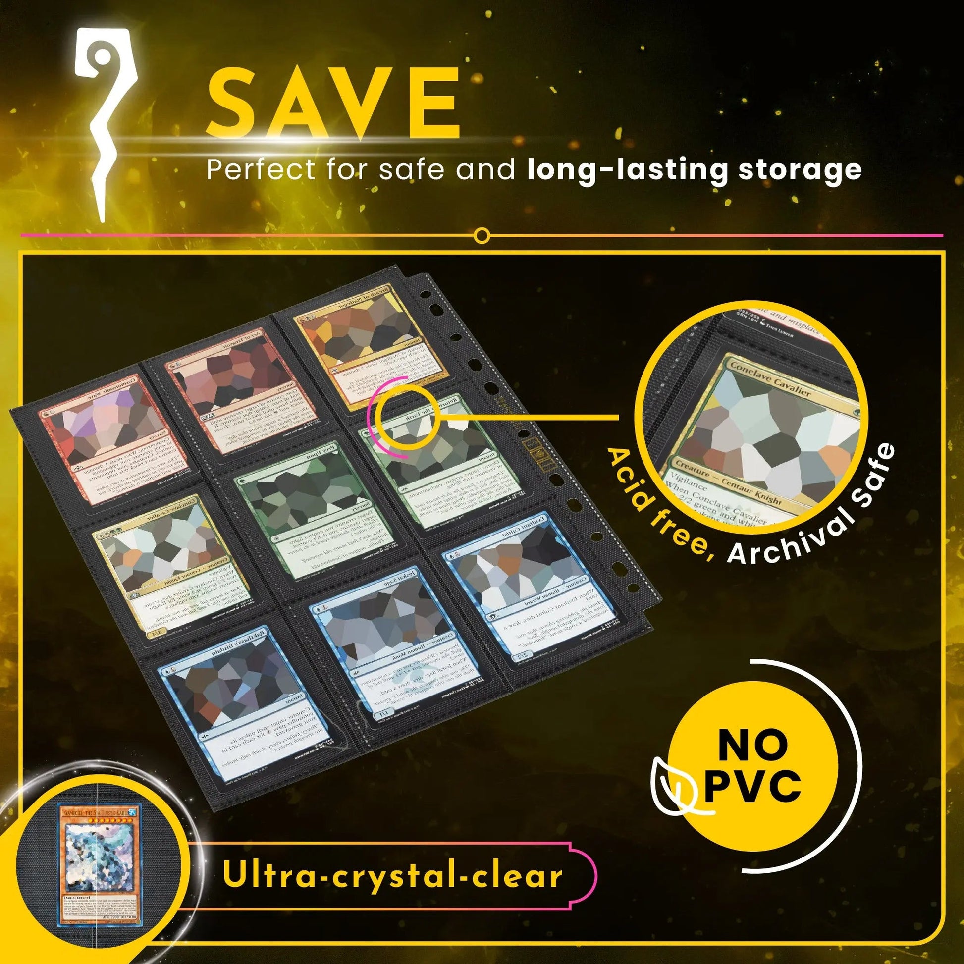 Legendary Protectors - Trading Card Game Supplies - 9 Pocket Double-sided Side-loading Trading Card Protector Pages Legendary Protectors - Trading Card Game Supplies - 9 Pocket Double-sided Side-loading Trading Card Protector Pages