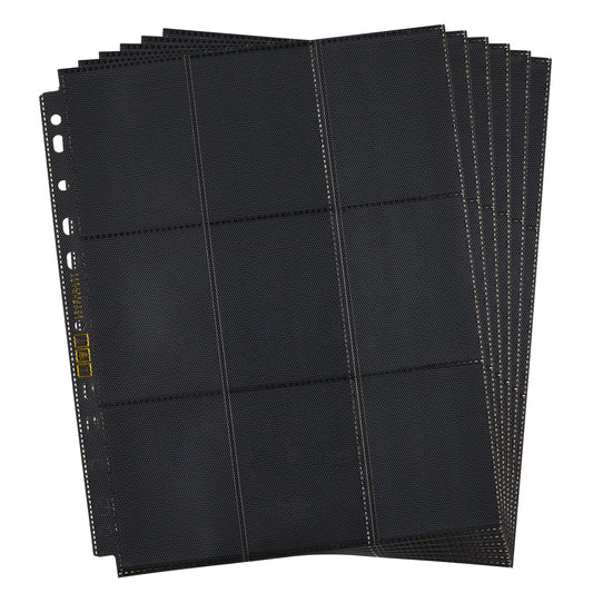 Legendary Protectors 50 Pack, 9 Pocket Double-Sided Side-Loading Black Trading Card Pages, Holds 900 Cards, Pocket Page Protectors for 3 Ring Binder, Sleeve Pages fit Comic Cards, Sports Cards Legendary Protectors