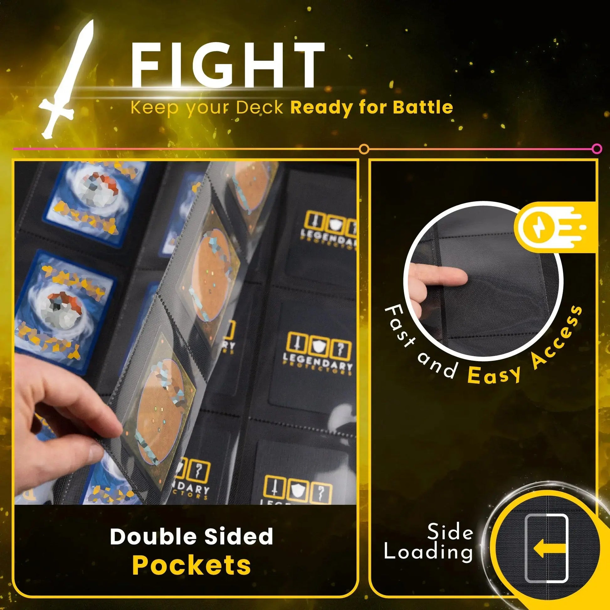 Legendary Protectors - Trading Card Game Supplies - 9 Pocket Double-sided Side-loading Trading Card Protector Pages Legendary Protectors - Trading Card Game Supplies - 9 Pocket Double-sided Side-loading Trading Card Protector Pages