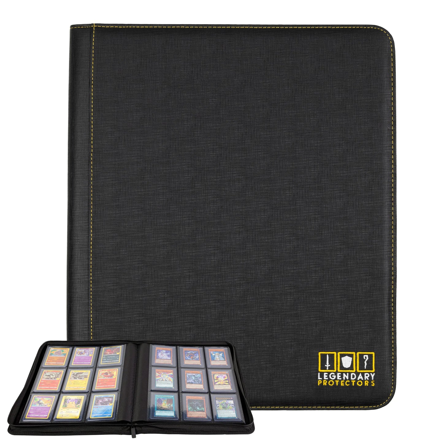 Legendary Protectors Toploader Binder, Holds 216 Toploaders, 9 Pocket, Double-sided Sleeves for 3" x 4" Rigid Card Holders, Ideal for Trading Cards or Sports Cards, Leather Reinforced, Stitched Edges Legendary Protectors