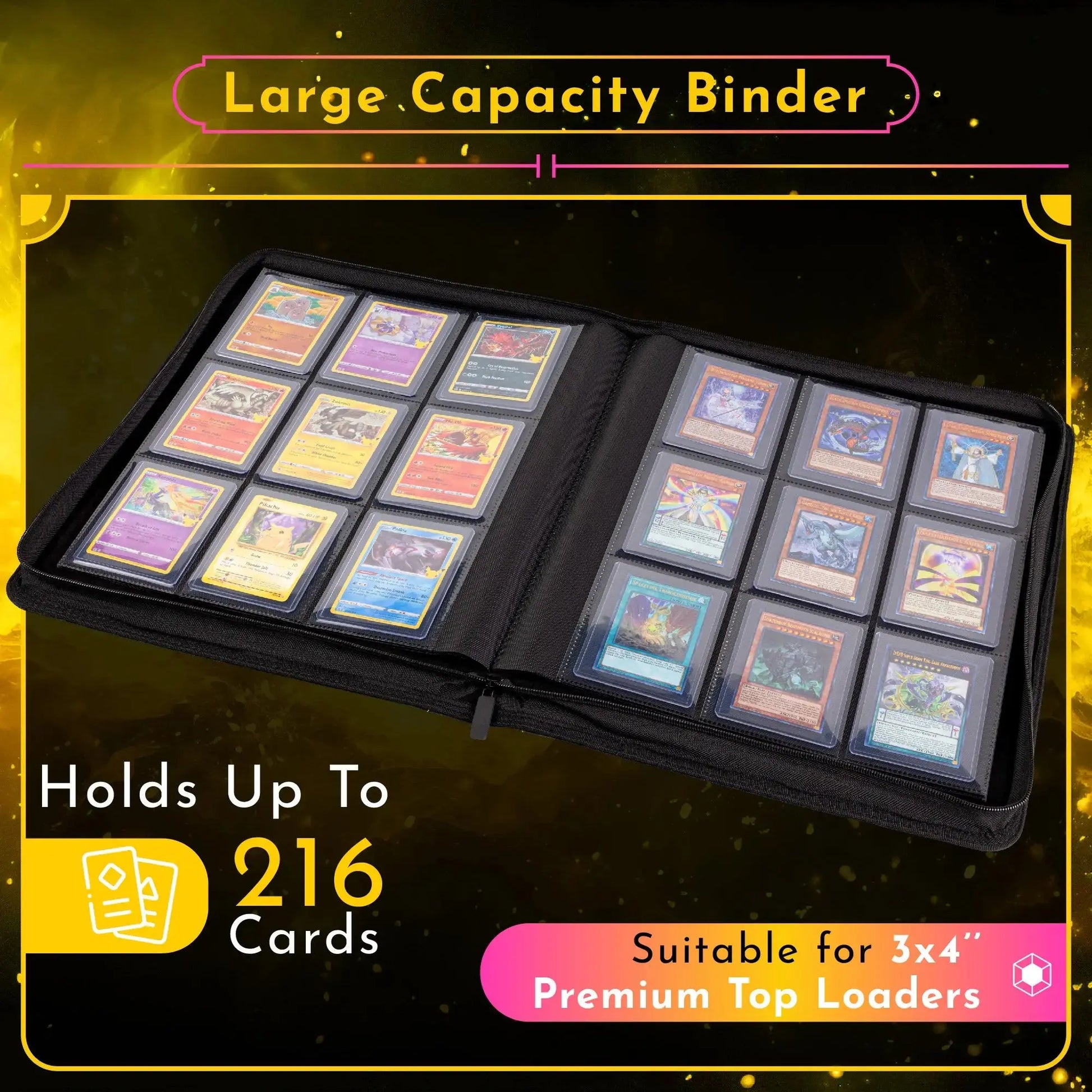 Legendary Protectors Toploader Binder, Holds 216 Toploaders, 9 Pocket, Double-sided Sleeves for 3" x 4" Rigid Card Holders, Ideal for Trading Cards or Sports Cards, Leather Reinforced, Stitched Edges Legendary Protectors